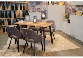 Стол деревянный Тринити Лофт 120 25 мм дуб крафт золотой / черный матовый фото 2