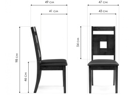 Стул деревянный Kubik dirty oak / black фото 2