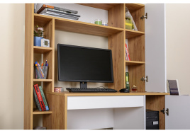 Компьютерный стол Комфорт 12.71 дуб золотой craft / белая аляска фото 4