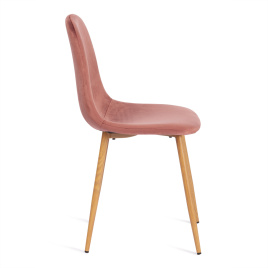 Стул BREEZE (mod. 4724) Велюр/металл , 44 х 53 х 87 см, Coral (коралловый) HLR44 / натуральный фото 2