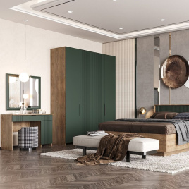 Стол «Герта» КМК 0979.21, дуб канзас/зеленый матовый фото 3