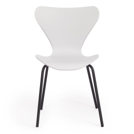 Стул Якобсен/Jacobsen (мод DC 102) пластик/металл, 50 х 46 х 82 см , белый 018/черный  фото 5