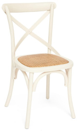 Стул Cross/Кросс (мод.CB2001) дерево вяз, 49,5х53,5х87см, античный белый  фото 1