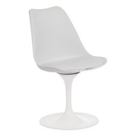 Стул TULIP FASHION CHAIR (mod.109) металл/пластик/PU, 48 x 55 x 81см, белый / белый 