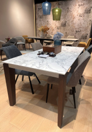 Стол ESMIR 180 MATTE ARABESCATO SOLID CERAMIC/ орех, ®DISAUR фото 2