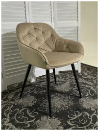 Стул BREEZE BLUVEL-40 BEIGE, велюр / черный каркас, М-City фото 4