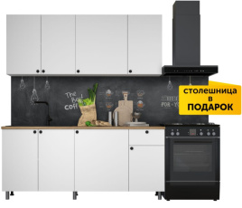 Кухонный гарнитур «Ева» 180см, Белый шагрень (дуб классический) фото 1