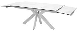 Стол BELLUNO 160 MARBLES KL-99 Белый мрамор матовый, итальянская керамика/ белый каркас, ®DISAUR фото 4