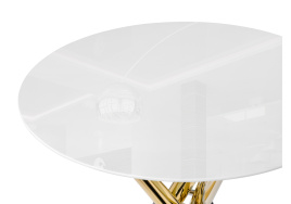Стол стеклянный Rock 80х75 white / gold фото 5