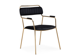 Стул на металлокаркасе Aspen black / gold фото 1