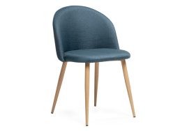 Стул на металлокаркасе Aldo blue / wood фото 1