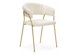 Стул на металлокаркасе Kamelia 1 white fabric / gold