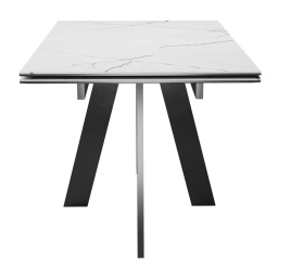 Стол DikLine SKM120 Керамика Titanium Silver River Polished/подстолье черное/опоры черные фото 3