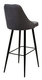 Барный стул NEPAL-BAR СЕРЫЙ #27, велюр/ черный каркас (H=78cm) М-City фото 5