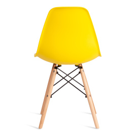 Стул CINDY (EAMES) (mod. 1801) дерево бук/металл/сиденье пластик, 45x51x82 см, Yellow (Желтый)  фото 4