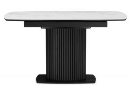 Стол стеклянный Фестер 140(180)х80 кристл статуарио / черный фото 3