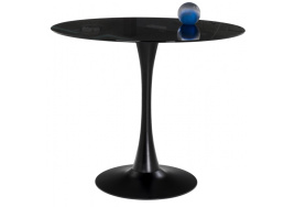 Стол стеклянный Tulip 90 black glass фото 1