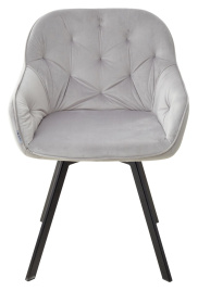 Стул GALE 360 град. поворот. BLUVEL-03 LIGHT GREY, велюр/ черный каркас, М-City фото 3