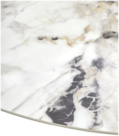 Стол КОЛИЗЕЙ D140 ARCTIC OCEAN, Белый мрамор, керамика / Черный каркас М-City фото 2