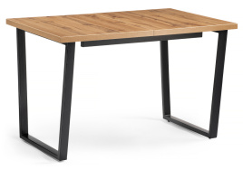 Стол деревянный Лота Лофт 120(160)х75 черный матовый / дуб крафт золотой фото 1