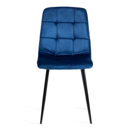 Стул CHILLY (mod. JSC-220) Велюр/металл , 44,5х52,5х88 см, Blue (синий) HLR64 / черный фото 2