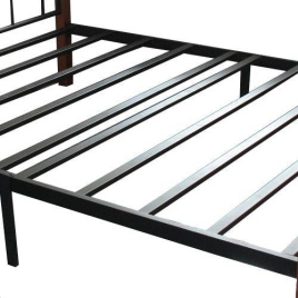 Кровать AT-803 дерево гевея/металл, 160*200 см (Queen bed), красный дуб/черный фото 2
