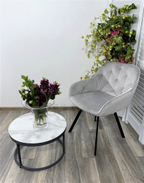 Стул GALE 360 град. поворот. BLUVEL-03 LIGHT GREY, велюр/ черный каркас, М-City фото 5