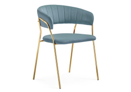 Стул на металлокаркасе Kamelia 1  light blue /gold фото 1