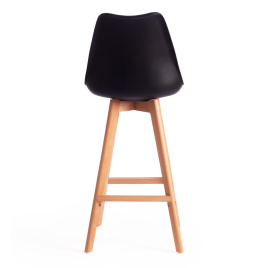 Стул барный TULIP BAR (mod. C1014H-1) пластик/дерево, 42 х 47,5 х 104 см, Black (Черный) 3010/ натур фото 2