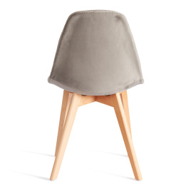 Стул CINDY SOFT (mod. C1021F1-1) велюр/дерево бук, 55 х 48 х 83 см, Светло-серый HLR39 / натуральный фото 5