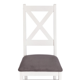 Стул CROSSMAN NEW, Многослойный березовый шпон, 41х40х100 см, white/велюр темно-серый фото 3