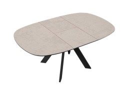 Стол DikLine BK100 Керамика Krater Perla (бежевый матовый)/подстолье черное/опоры черные фото 5