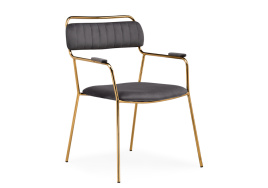 Стул на металлокаркасе Aspen dark gray / gold фото 1
