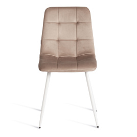 Стул CHILLY (mod. JSC-220) Велюр/металл , 44,5х52,5х88 см, Beige (бежевый) HLR8 / белый фото 2