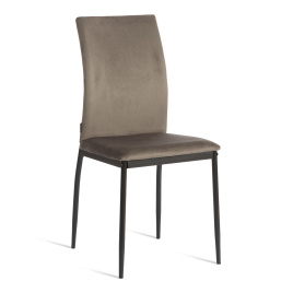 Стул CAPRI (mod. BC565-DC) металл, флок, 43 х 53 х 92 см, Dark grey (темно-серый) HLR24 / черный фото 1