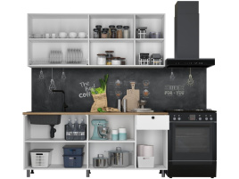 Кухонный гарнитур «Ева» 180см, Белый шагрень (дуб классический) фото 5