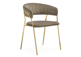 Стул на металлокаркасе Kamelia 1 cappuccino / gold фото 1
