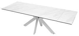 Стол BELLUNO 160 MARBLES KL-99 Белый мрамор матовый, итальянская керамика/ белый каркас, ®DISAUR фото 2