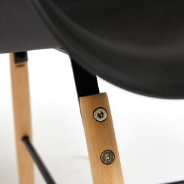 Кресло Сindy Eames/Синди Имс (мод. 919) дерево бук/металл/сиденье пластик, 60х62х79см, черный/натура фото 5