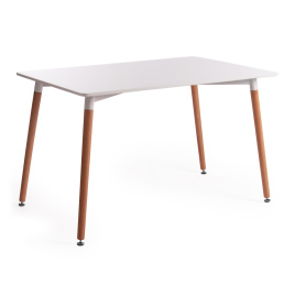 Стол JOHN (mod. T1001) МДФ/дерево, 120 х 80 х 75 см , White (Белый) / Natural (натуральный) фото 1