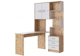 Компьютерный стол Ганор левый дуб вотан / белый фото 1