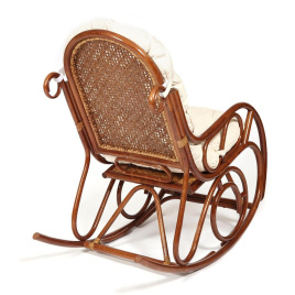 Кресло-качалка MILANO (разборная) / без подушки / ротанг top quality, 58x136x103 см, Pecan (орех) фото 2