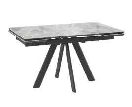 Cтол с керамическим покрытием Джейтон-140 (91stone grey gloss st cer/черный) 140(30+30)х85 фото 1