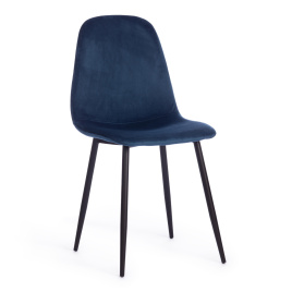 Стул BREEZE (mod. 4724) Велюр/металл , 44 х 53 х 87 см, Blue (синий) HLR63 / черный фото 1