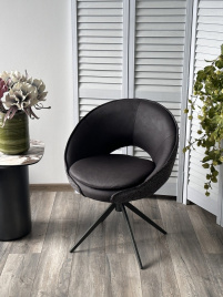 Стул ANABEL 360 град. поворот Черный  Maison 99# / OTE COBBLE 457 / серый каркас, ®DISAUR фото 3
