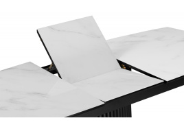 Стол стеклянный Фестер 140(180)х80 кристл статуарио / черный фото 5