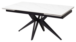 Стол FORIO 160 MATT WHITE MARBLE SOLID CERAMIC / BLACK, ®DISAUR фото 1
