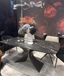 Стол МАТИАС (MATIAS) 180 цвет ПАНДОРА (GLOSS LUXURY PANDORA SOLID CERAMIC) / ШАМПАНЬ, ®DISAUR фото 1