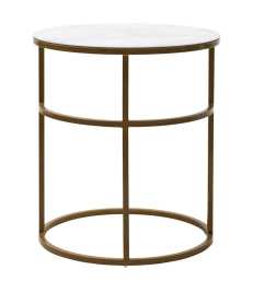 Журнальный столик Френсис Белый мрамор, стекло/ золотой каркас M-city фото 2