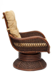 Кресло-качалка "ANDREA Relax Medium" /с подушкой/ 74х82х100 см, Pecan Washed (античн. орех), Ткань р фото 4
